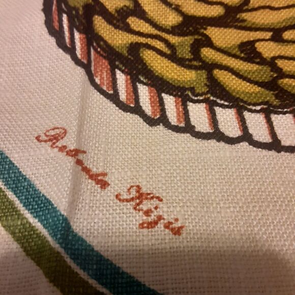 Vintage Fallani & Cohn All Linen Apple Tart Recipe Tea Towel - Picture 5 of 7